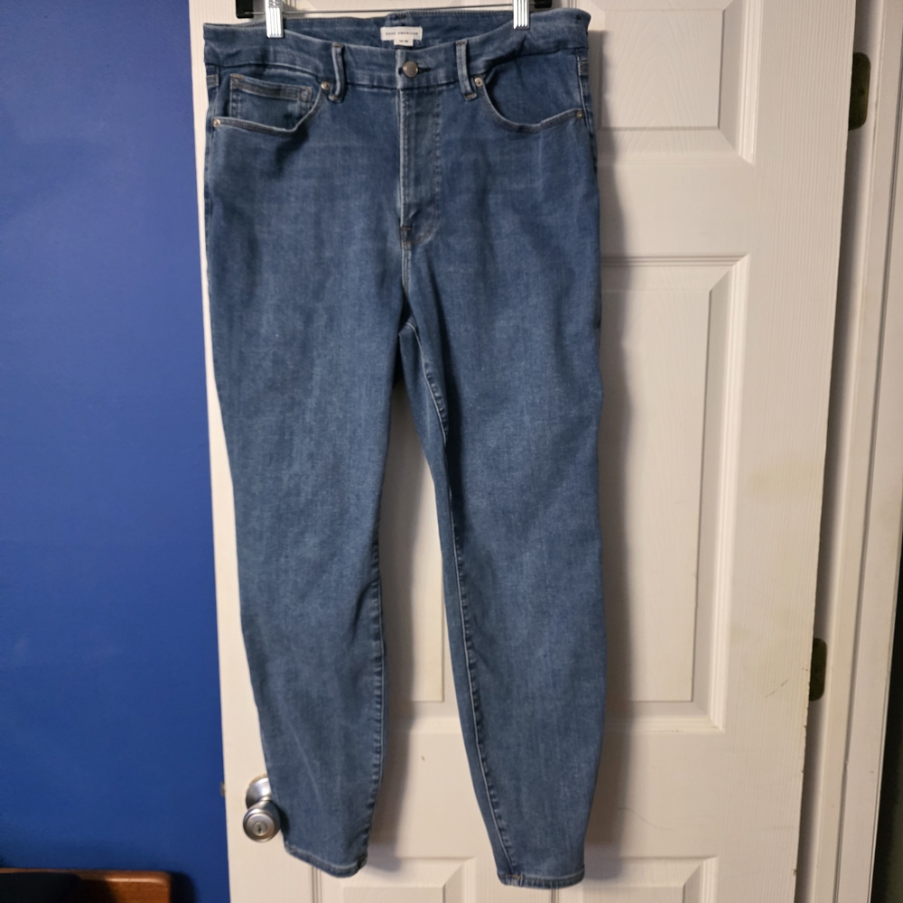 Good American Denim Blue Cropped Jeans